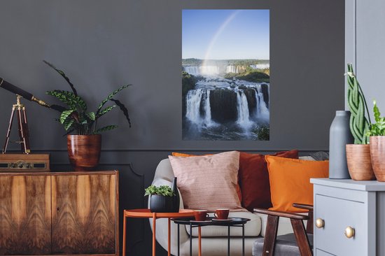 Stickers muraux - Film autocollant - Arc-en-ciel sur les chutes d'Iguaçu au Brésil - 60x90 cm - Film adhésif - Stickers muraux Chambre d'enfant - Papier peint autocollant - Papier peint autocollant - Film autocollant