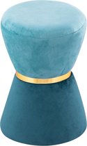 Pippa Design Poef - zitpoef 42 cm hoog - blauw/lichtblauw - Ø 32cm