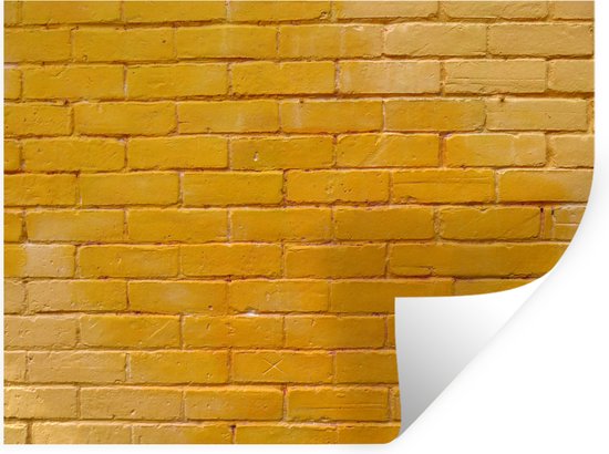 Sticker Muursticker de briques - Mur de briques jaunes - 80x60 cm - film adhésif autocollant - sticker mural repositionnable