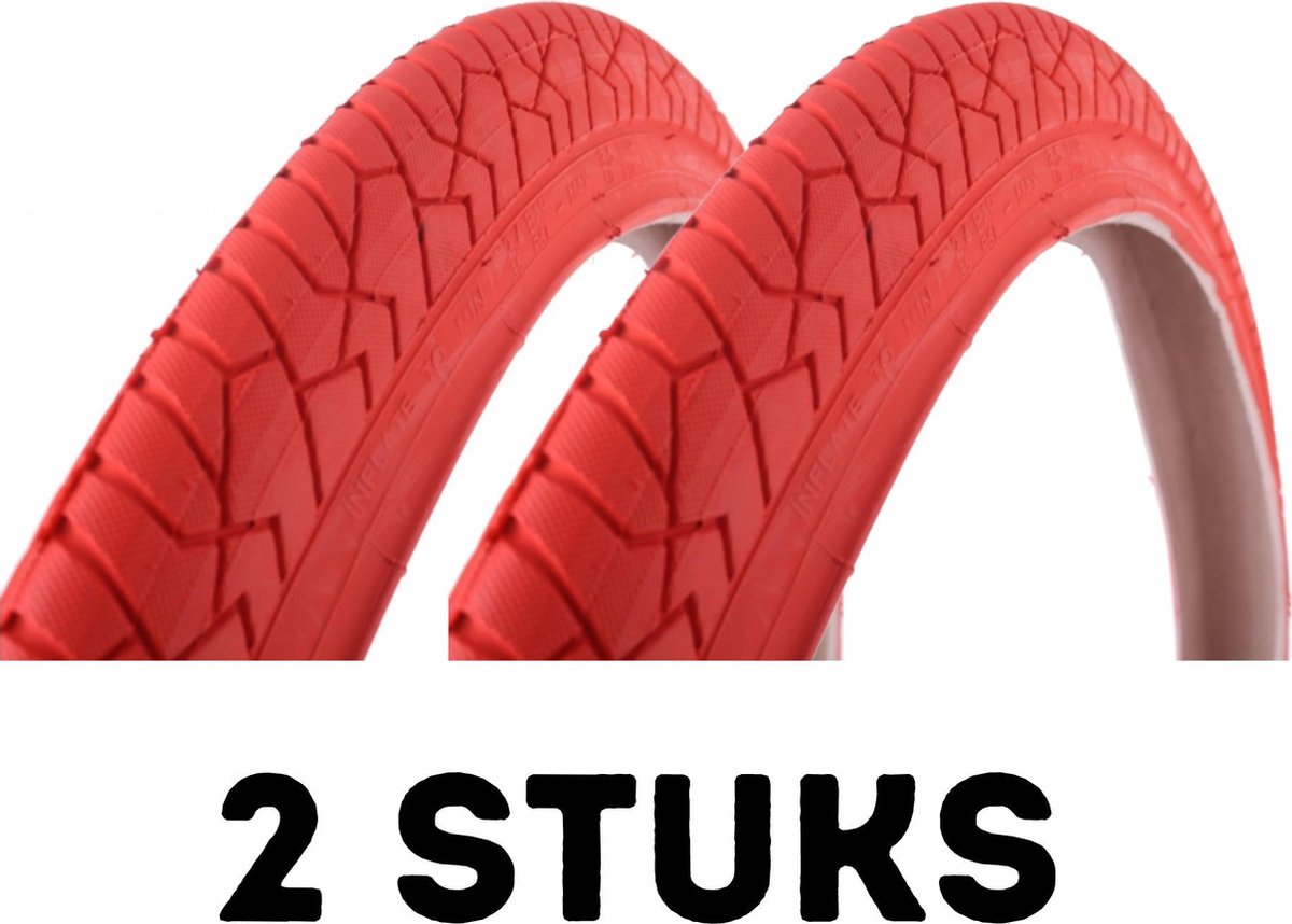 Fietsband - Buitenband - Set van 2 - Freestyle S-199 20 x 1.95 (54-406) rood