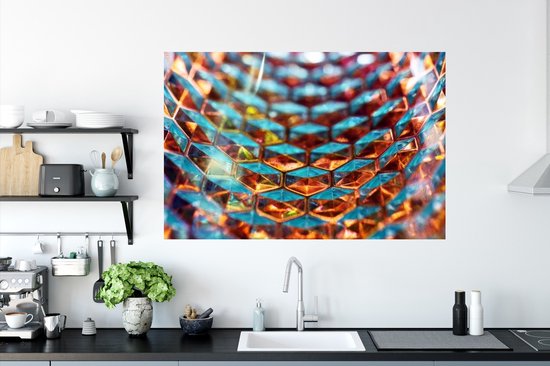 Sticker Muursticker Biologie - Nid d'abeille en Verres - 120x80 cm - film adhésif autocollant - sticker mural repositionnable