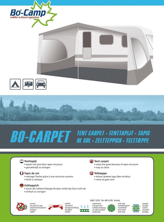 Bo-Camp Tenttapijt - Bo-carpet - 2.5 X 2 Meter - Grijs - Bo-Camp