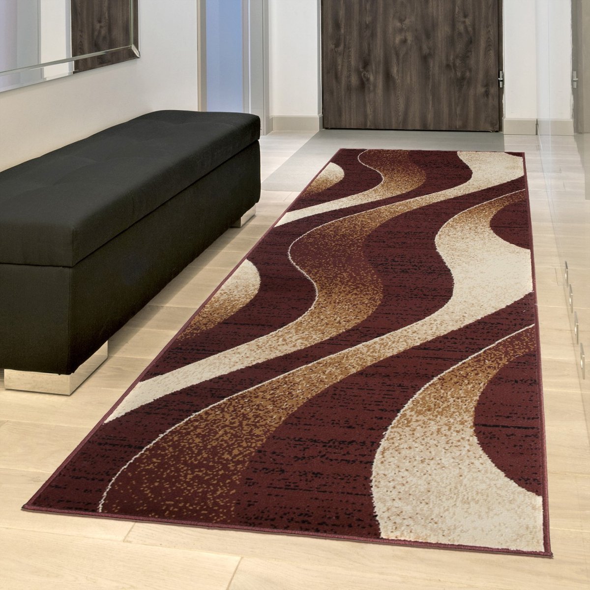Tapiso Dream Tapijt Loper Woonkamer Slaapkamer Bruin Abstract Interieur Woonsfeer Duurzaam Praktisch Hoogwaardig Maat - 80 x 250 cm Bruin1