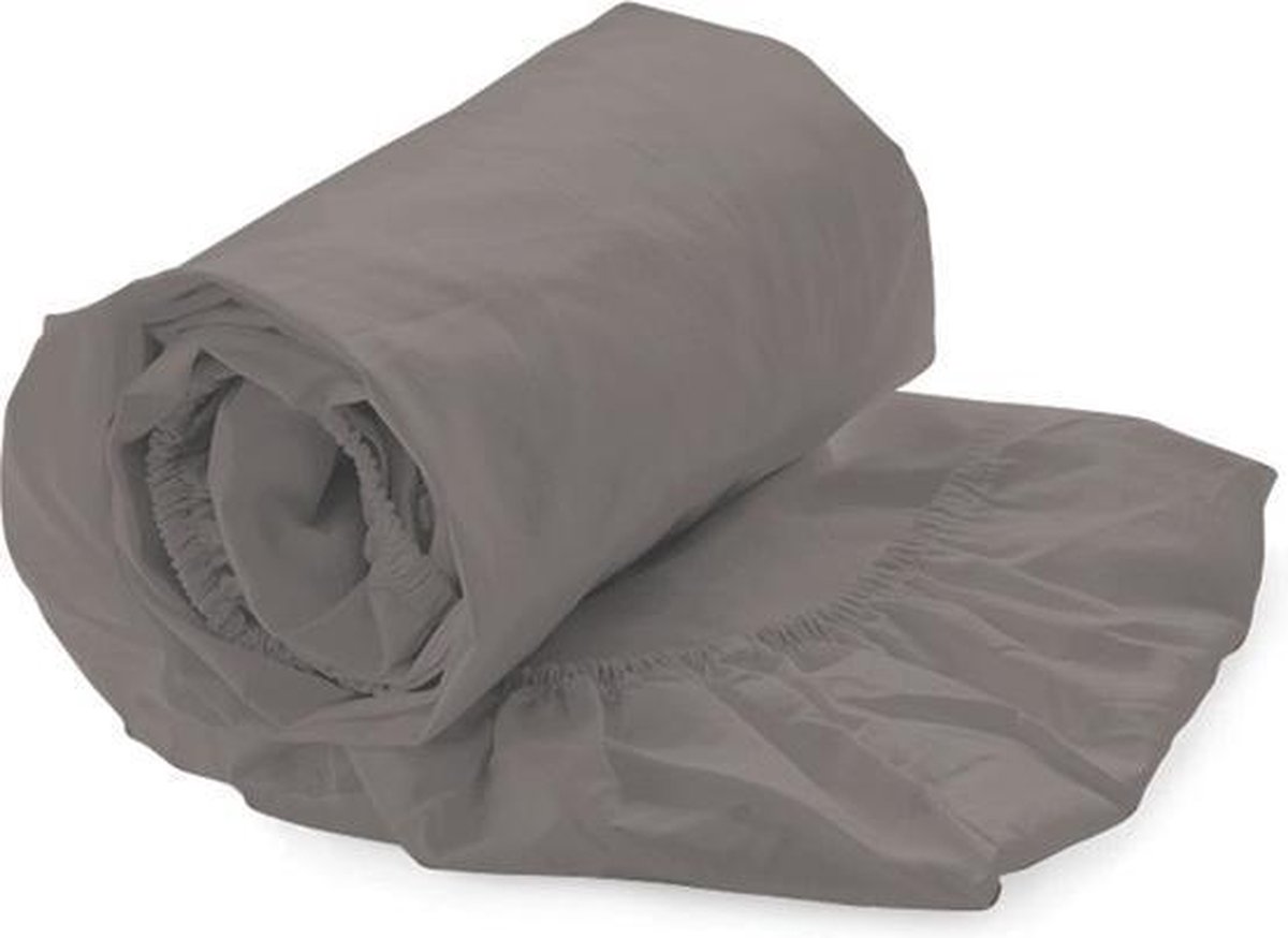 Luxe Hoeslaken Satijn - 100% Katoensatijn (280TC) - Eenpersoons - 90x210/220 cm - Dark Grey