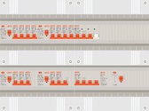 3 fase groepenkast met 12 licht groepen, kookgroep en 1 krachtgroep