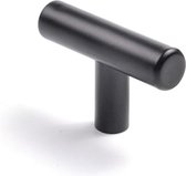 Meubelknop Zwart Rond - 50mm breed - Ronde Moderne Kastknop voor Meubels - Ladegreep - deurknopjes