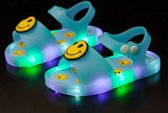 Lichtgevende LED Sandalen Smiley - Blauw - Maat 30/31
