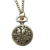 Kettinghorloge- vogels- bloemen- 27 mm-brons- Charme Bijoux