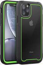 Coque arrière Apple iPhone 11 Pro Max - Zwart / Vert - Armure antichoc - Hybride - Testée en cas de chute