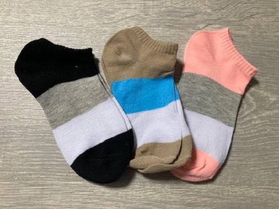 Kleurrijk set sokken - sokkenset van 3 paar - Enkelsokken - Unisex sokken - Multipack - Maat 36-41