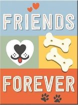 Friends Forever. Koelkastmagneet 8 cm x 6 cm.