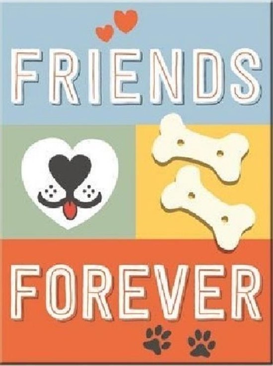 Friends Forever. Koelkastmagneet 8 cm x 6 cm.