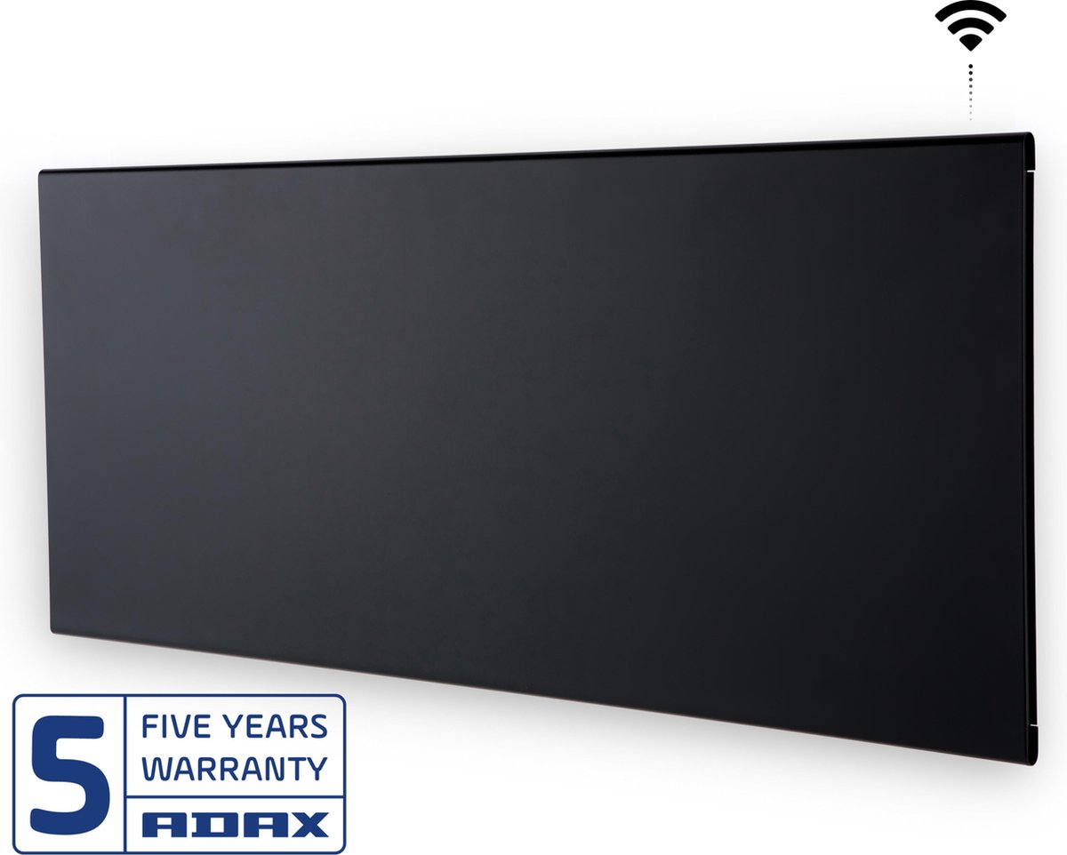 Adax - Neo Smart - elektrische verwarming 1000 watt Zwart Pearl Black 33 x 80.9 cm Wifi - 7 jaar garantie