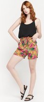 LOLALIZA Paperbag short met tropische print - Geel - Maat 36