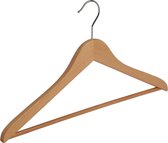 De Kledinghanger Gigant - 2 x Garderobehanger Flat beukenhout walnoten gebeitst, 44 cm
