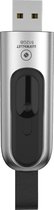 LUXWALLET PD1 Metalen USB3.1/3.0 Flash Drive – USB Stick - 512GB - Leessnelheid tot 100Mb/s – Push&Pull met Leren Staartriem- Zilver