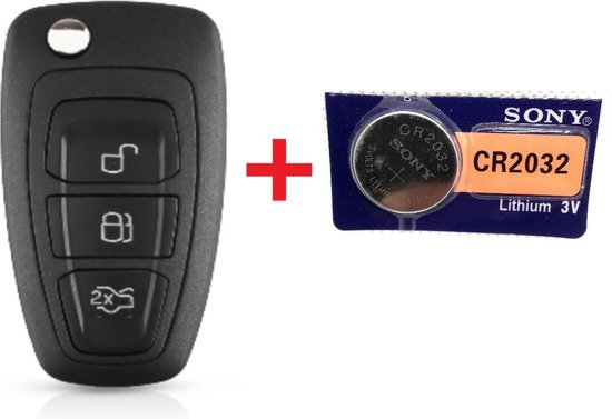 Autosleutel 3 knoppen HU101BRS8 + Batterij CR2032 geschikt voor Ford  sleutel / Ford... | bol.com