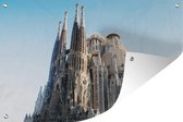 Muurdecoratie Zijaanzicht van de Sagrada Familia Barcelona - 180x120 cm - Tuinposter - Tuindoek - Buitenposter