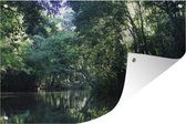 Muurdecoratie Reflectie van een regenwoud in een rivier in Brazilië - 180x120 cm - Tuinposter - Tuindoek - Buitenposter