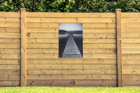 Affiche de jardin une vieille jetée au dessus d'un lac noir 60x90 cm - Toile de jardin / Toile d'extérieur / Peintures d'extérieur (décoration de jardin)