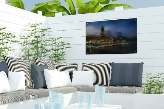 Affiche de jardin - Le temple Pura Ulun Danu Bratan à Bali la nuit - 60x40 cm