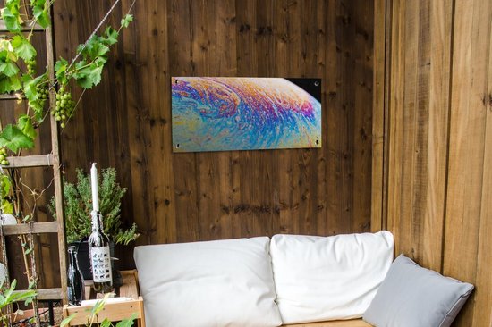 Affiche de jardin Bulle aux couleurs d'un arc-en-ciel toile en vrac 80x40 cm - petit - Toile de jardin / Toile d'extérieur / Peintures pour l'extérieur (décoration de jardin)