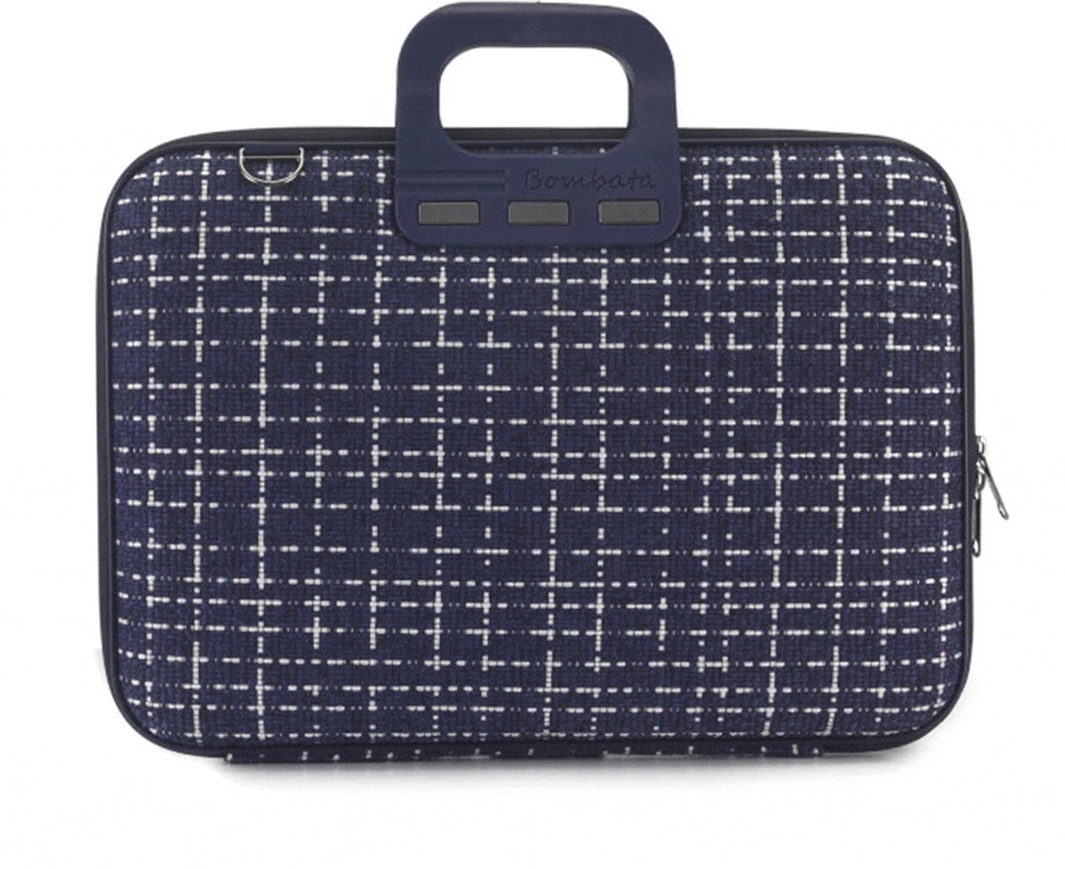 Bombata Tweed' 15 inch Nylon Laptoptas - Prato - 15,6 inch - Blauw