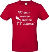 T-shirt met opdruk “Wij gaan Wijnen, wijnen, wijnen!” | Meiland collectie | Rood T-shirt met witte opdruk. | Herojodeals