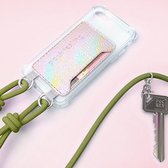 Pockiesling telefoonhoes met koord - telefoonketting telefoonkoord phonesling iPhone 11 Pro Max (Holografisch - Groen)