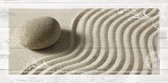 Tuinposter - Zen / Steen / Zand - Collage steen in Beige / wit / zwart / bruin - 80 x 160 cm