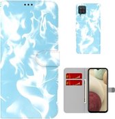 Voor Samsung Galaxy A12 5G Cloud Fog Pattern Horizontal Flip Leather Case met houder & kaartsleuf & portemonnee (hemelsblauw)