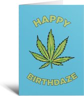 Happy Birthdaze - Wenskaart - Verjaardag - Cadeau - Geschenk - Scholieren - Blauw - Groen