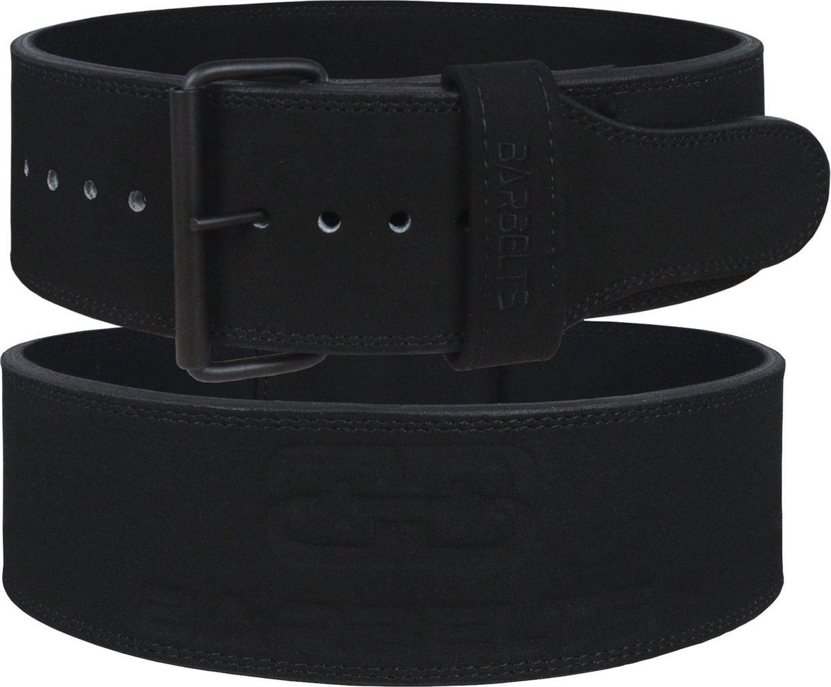 Barbelts powerlift riem 10mm - weightlifting belt - zwart – L