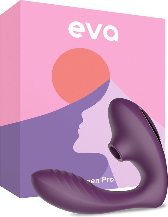 Eva® Queen Pro - Krachtige Luchtdruk Vibrator - Perfecte G-Spot Stimulator & Clitoris Satisfyer - Sex Toys en Vibrators voor Vrouwen en Koppels - Fluisterstil & Discreet Bezorgd - Erotiek Seksspeeltjes en Dildo - Realistisch Ontwerp - Deep Purple
