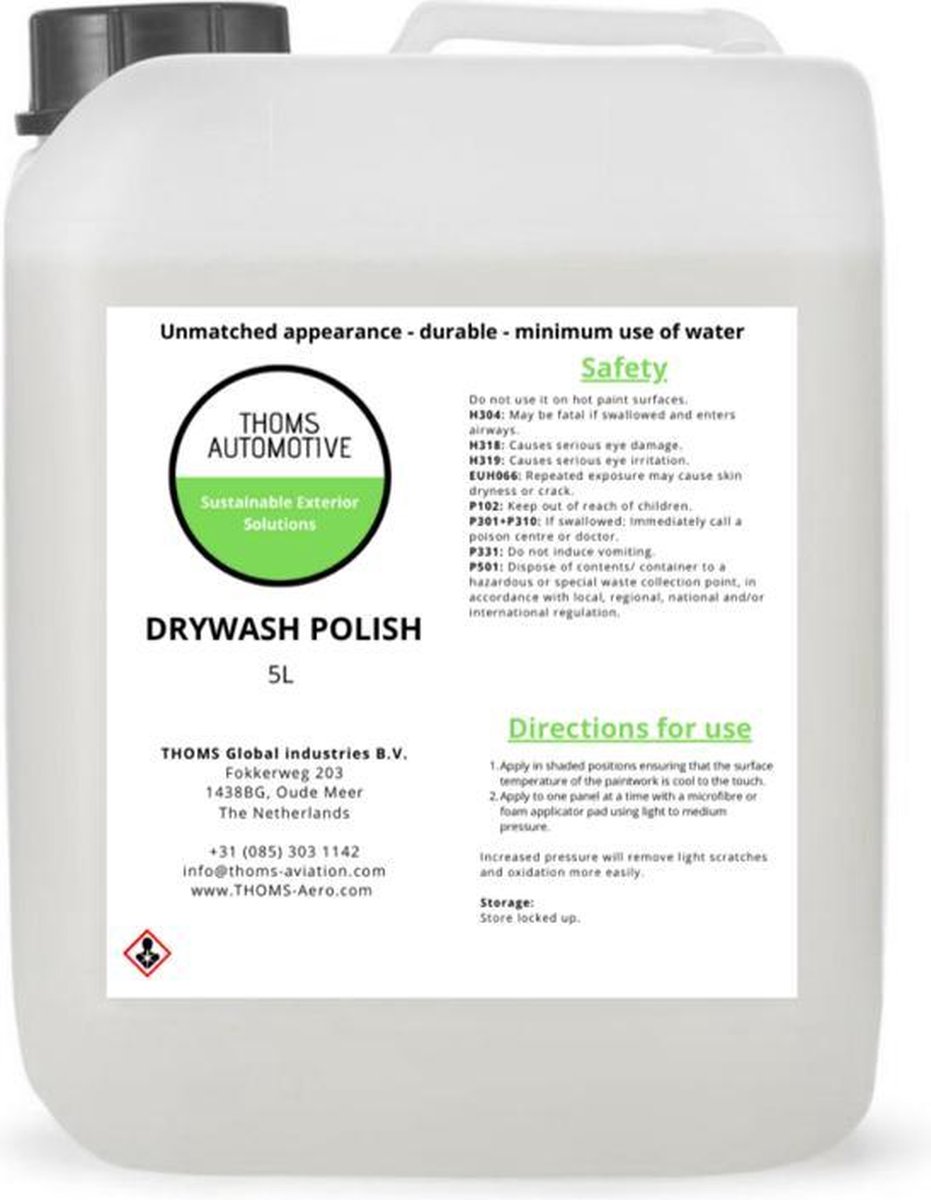 THOMS Automotive Dry Wash Polish - 1L - Duurzaam - drywash polish - autoshampoo - auto reinigen - showroom shine!