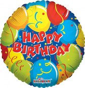 Kaleidoscope Folieballon Hbd Confetti 46 Cm Blauw/rood