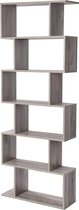 Hoppa! Boekenkast 6 Niveaus - Greige - Hout - 70 x 24 x 190,5 cm