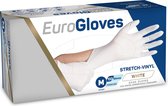 Eurogloves stretch-vinyl handschoen poedervrij wit Medium 100 stuks