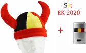 WK Voetbal 2022 - Wk Voetbal 2022 - Set voor Supporters België - België Fan Artikelen - Duivels Hoed - Rode Duivels - Make -up Stick