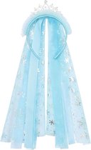 Elsa haarband met kroontje + sluier bij jurk diadeem prinsessenjurk verkleedkleding
