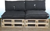 Dubbel Europalletbankje met Salvador Kussens - Div Kleuren - Antraciet