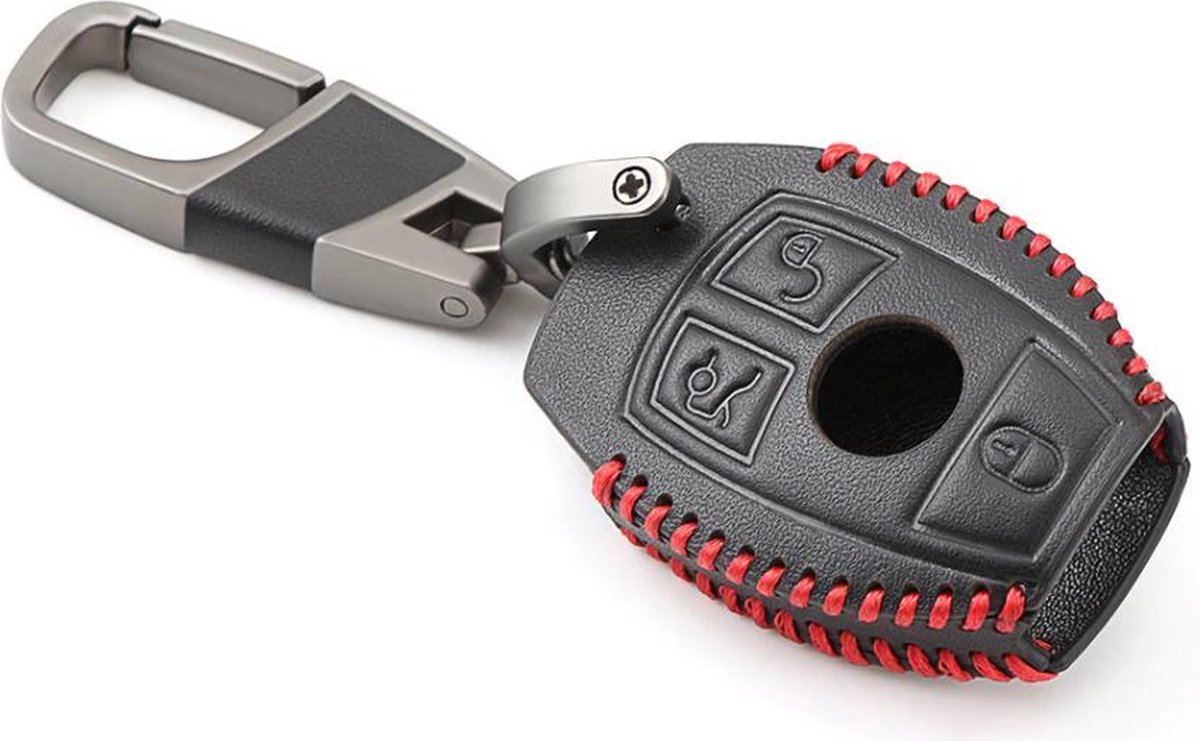 Porte-clés en cuir brillant pour clé de voiture Mercedes Benz