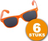 Oranje Feestbril | 6 stuks Oranje Bril "Blues" | Feestkleding EK/WK Voetbal | Oranje Versiering Versierpakket Nederlands Elftal Oranjepakket
