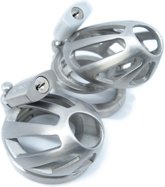 BON4Mplussmall Hinged Optimal Male Chastity Package in Stainless Steel ...