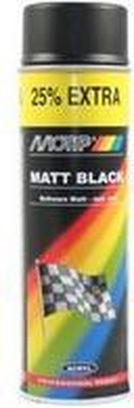 Bombe de peinture Motip pour Auto Noir mat / 500ml / M04006 Neuf