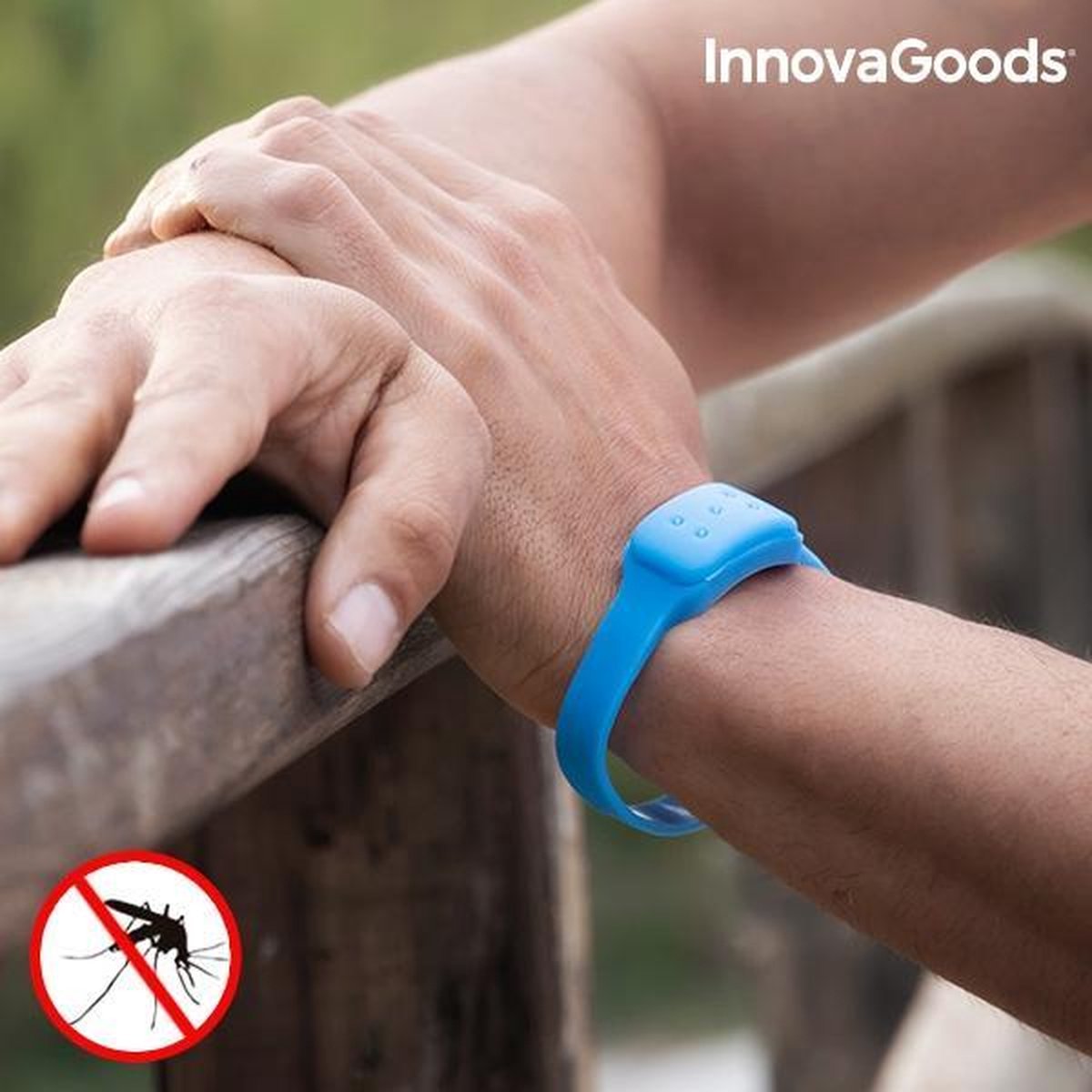 InnovaGoods Home Pest antimuggenarmband met citronella - Antimuggen band blauw - Muggenbandje - Muggenarmband - Muggenbescherming