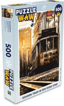 Puzzel Tram - Lissabon - Goud - Legpuzzel - Puzzel 500 stukjes