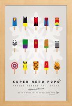 JUNIQE - Poster in houten lijst My Superhero Ice Pop - Universe -40x60