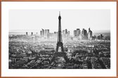 JUNIQE - Poster met kunststof lijst Paris Skyline -30x45 /Grijs & Wit