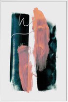 JUNIQE - Poster in kunststof lijst Abstract Brush Strokes 3X -40x60